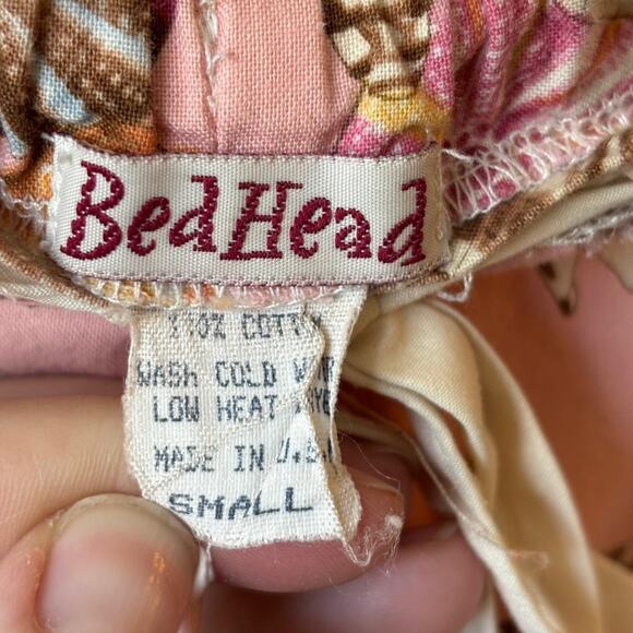 BedHead Pink Seashell Print Pajama Pants Small – Coastal Cottagecore Loungewear - Picture 3 of 7